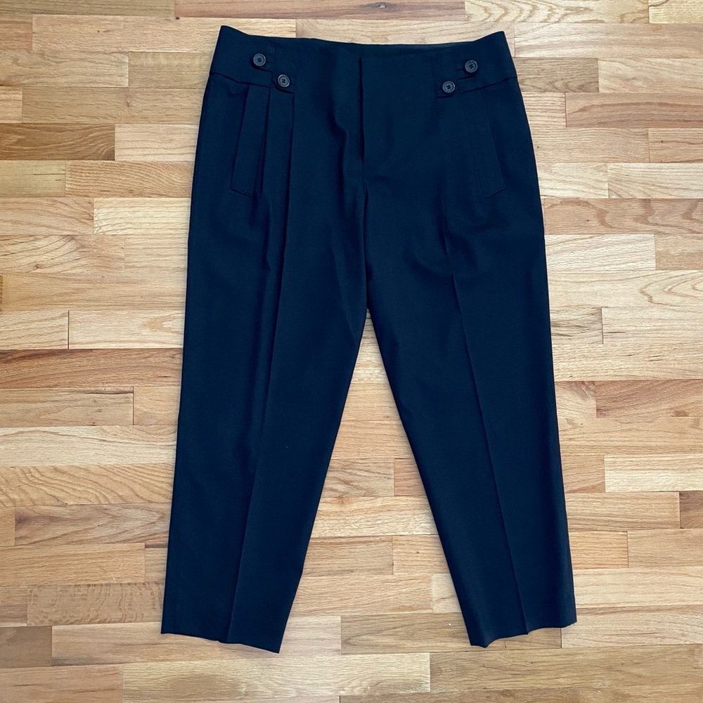 Like New Navy Club Monaco Pleated Cropped Trousers